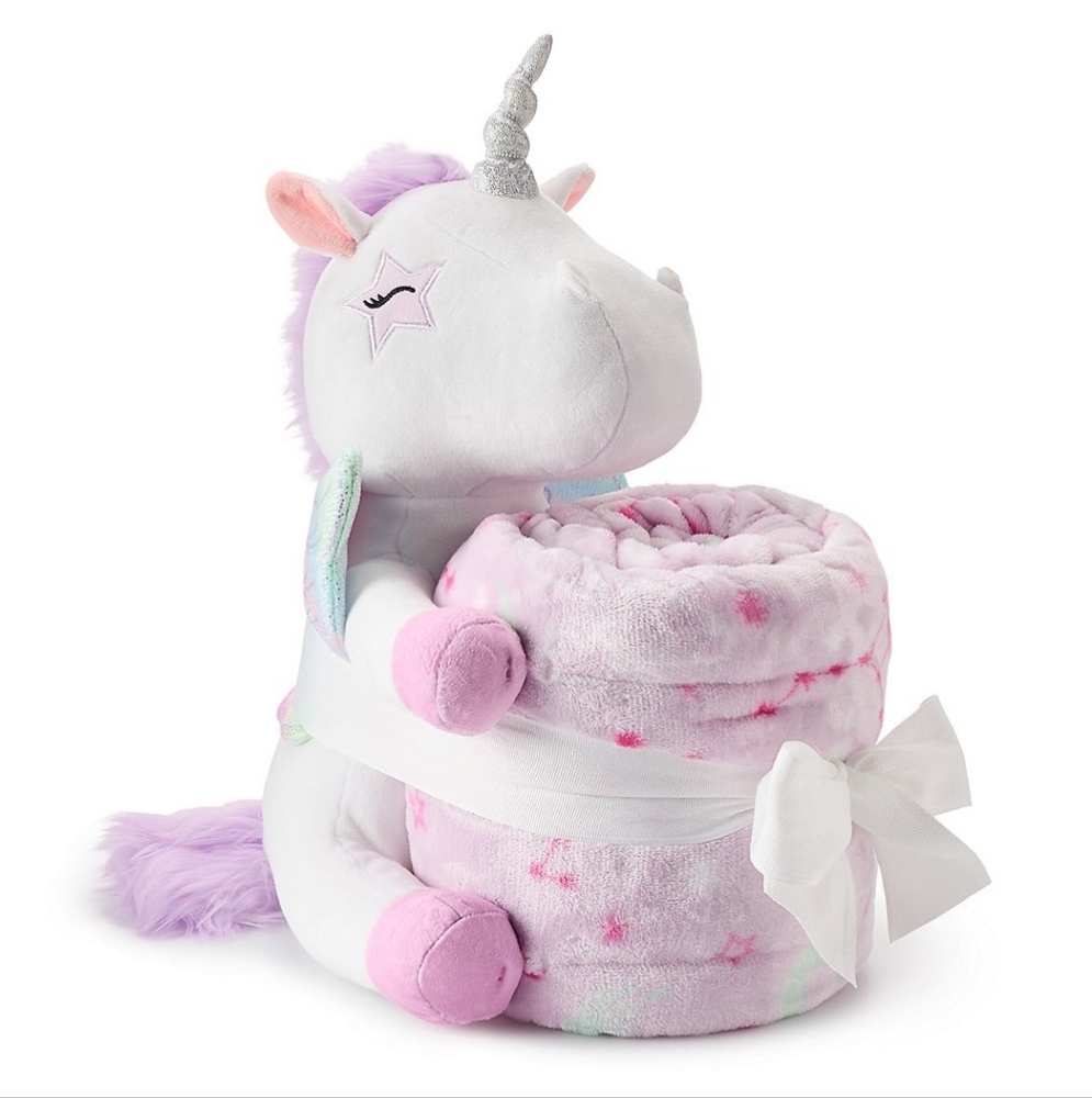 The Big One Unicorn buddy & throw blanket kids gift set.
